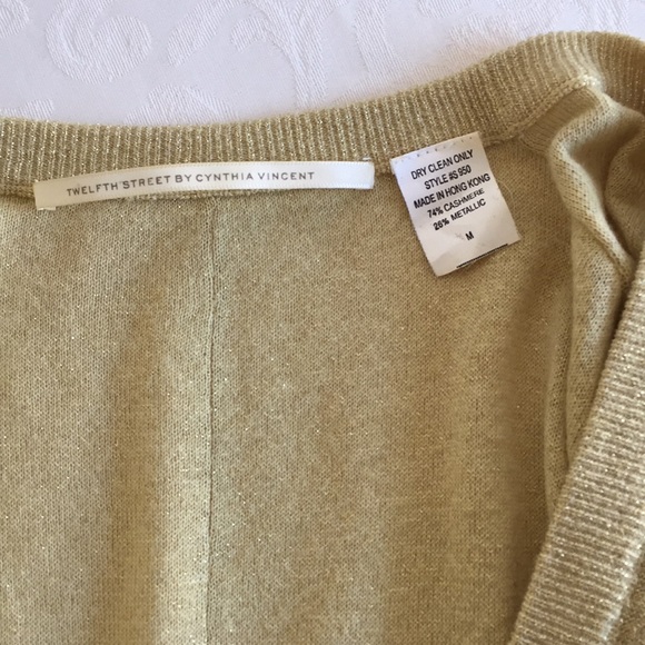 twelfth street by cynthia vincent metallic cashmere sweater - Picture 5 of 5